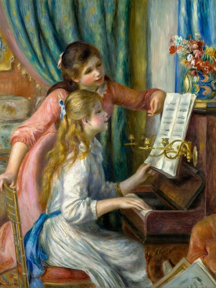 Two Young Girls at the Piano art print by Pierre-Auguste Renoir for $57.95 CAD