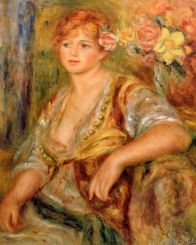 Blonde Girl with a Rose art print by Pierre-Auguste Renoir for $57.95 CAD