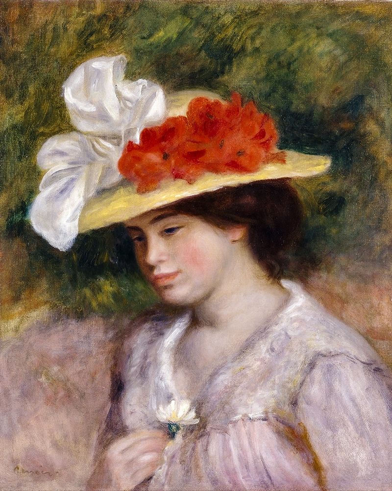 Woman in a Flowered Hat art print by Pierre-Auguste Renoir for $57.95 CAD