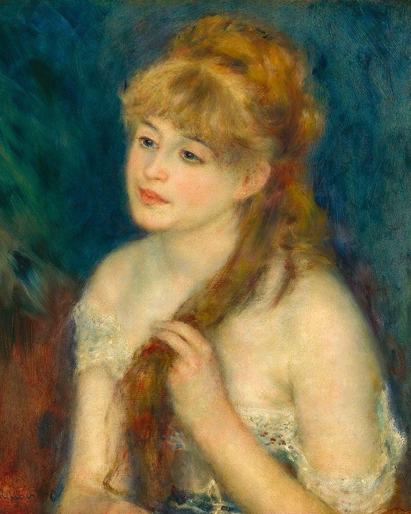 Young Woman Braiding Her Hair art print by Pierre-Auguste Renoir for $57.95 CAD