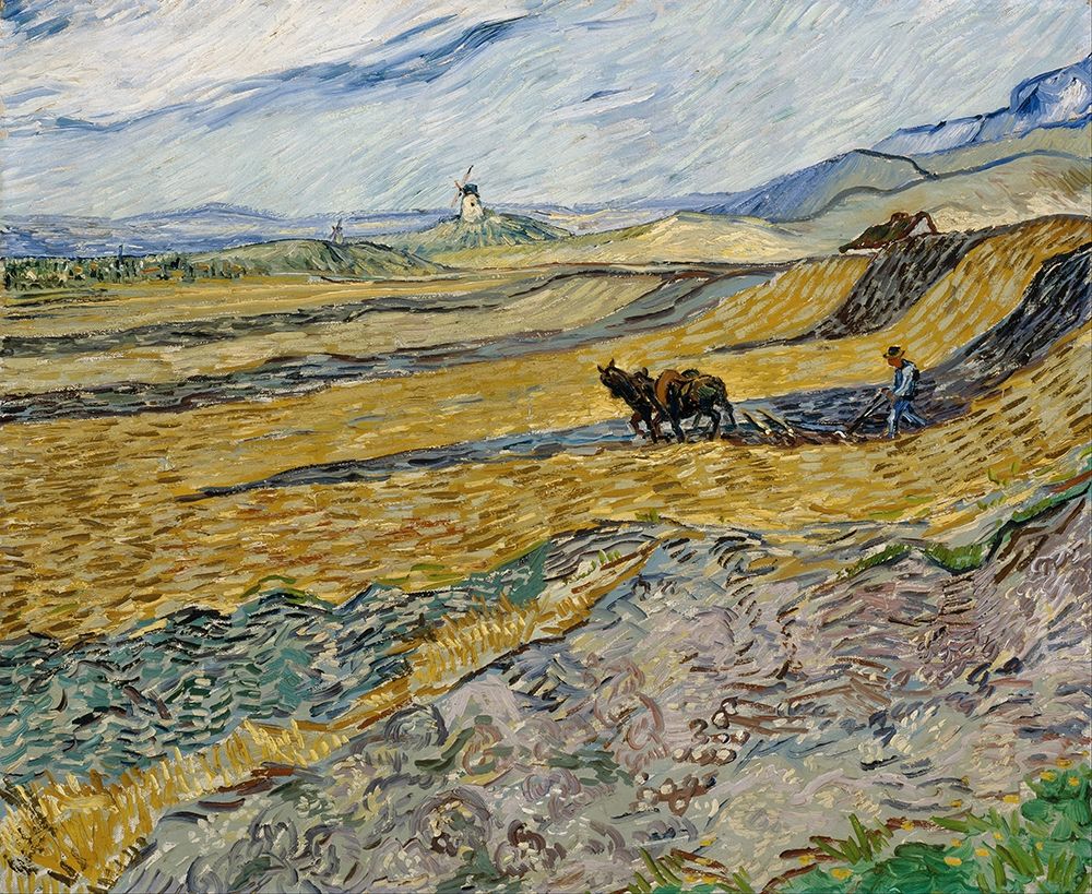 Enclosed Field with Ploughman art print by Vincent van Gogh for $57.95 CAD