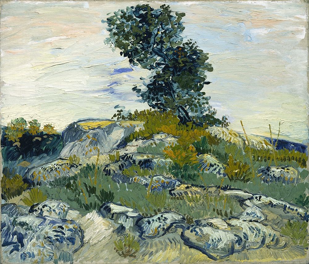 Rocks with Oak Tree art print by Vincent van Gogh for $57.95 CAD