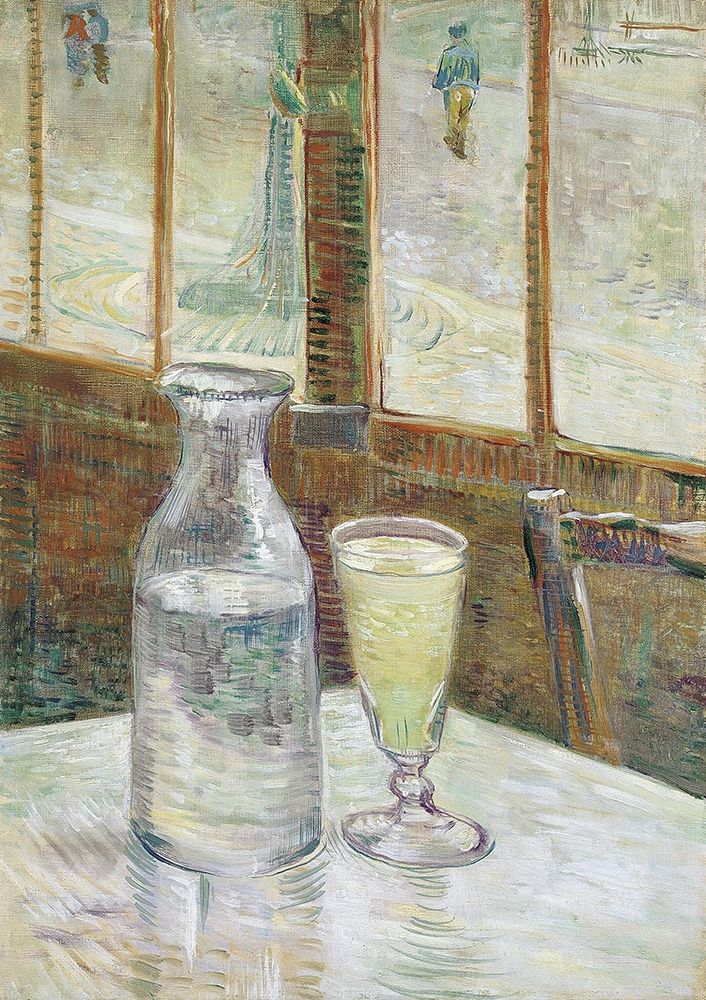 Cafe table with absinth art print by Vincent van Gogh for $57.95 CAD