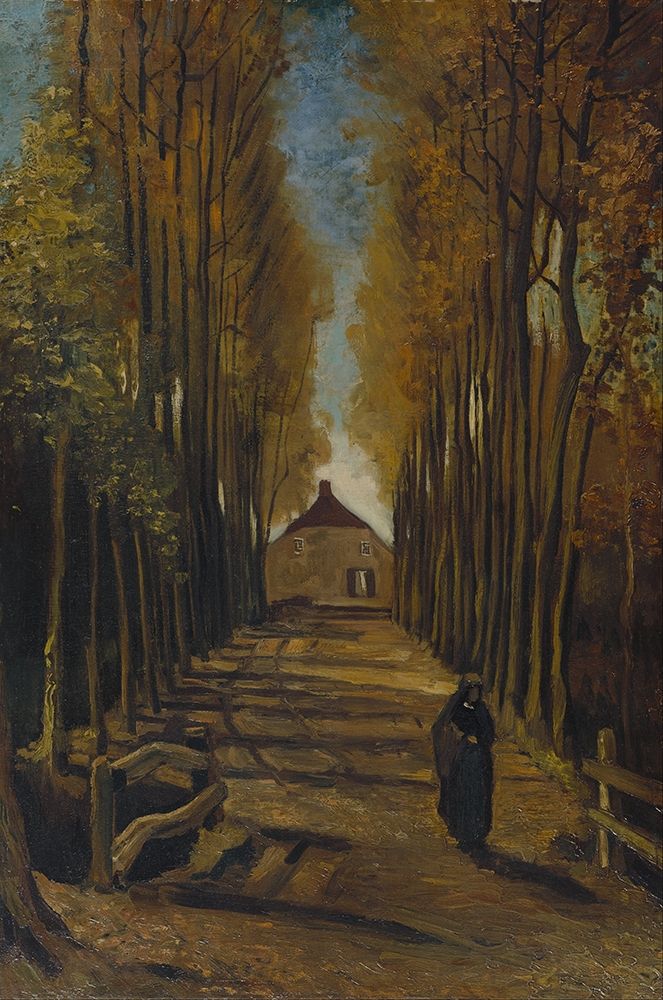 Avenue of poplars in autumn art print by Vincent van Gogh for $57.95 CAD