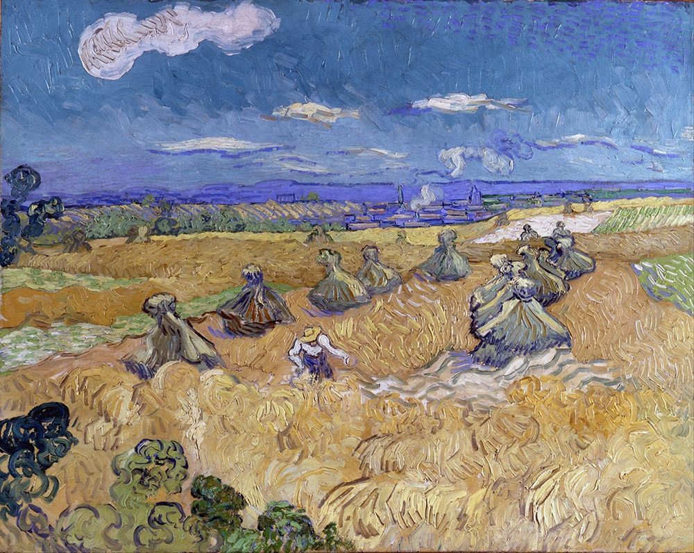 Wheat Stacks with Reaper art print by Vincent van Gogh for $57.95 CAD