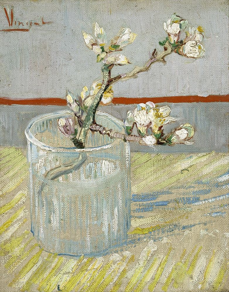 Sprig of flowering almond in a glass art print by Vincent van Gogh for $57.95 CAD