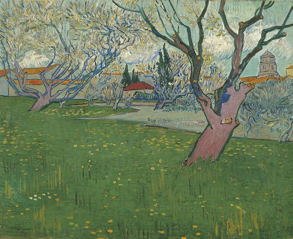 Orchards in blossom, view of Arles art print by Vincent van Gogh for $57.95 CAD