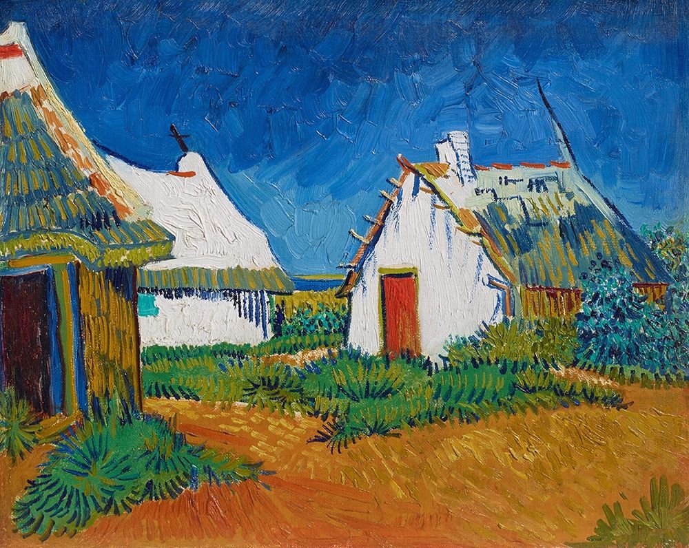 Three white cottages in Saintes-Maries art print by Vincent van Gogh for $57.95 CAD