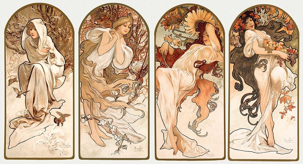 The Seasons art print by Alphonse Mucha for $57.95 CAD