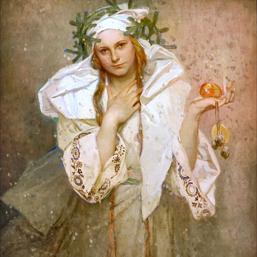 Christmas in America art print by Alphonse Mucha for $57.95 CAD