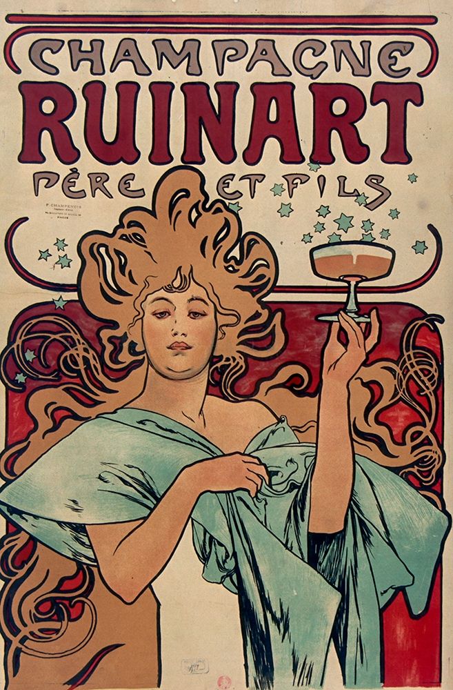 Champagne Ruinart art print by Alphonse Mucha for $57.95 CAD