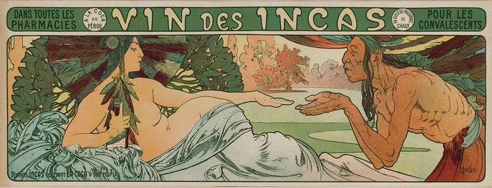 An Inca man and the Godess Incas art print by Alphonse Mucha for $57.95 CAD