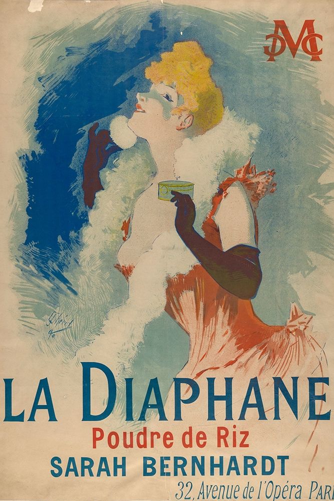 La Diaphane. Poudre de Riz 1890 art print by Jules Cheret for $57.95 CAD
