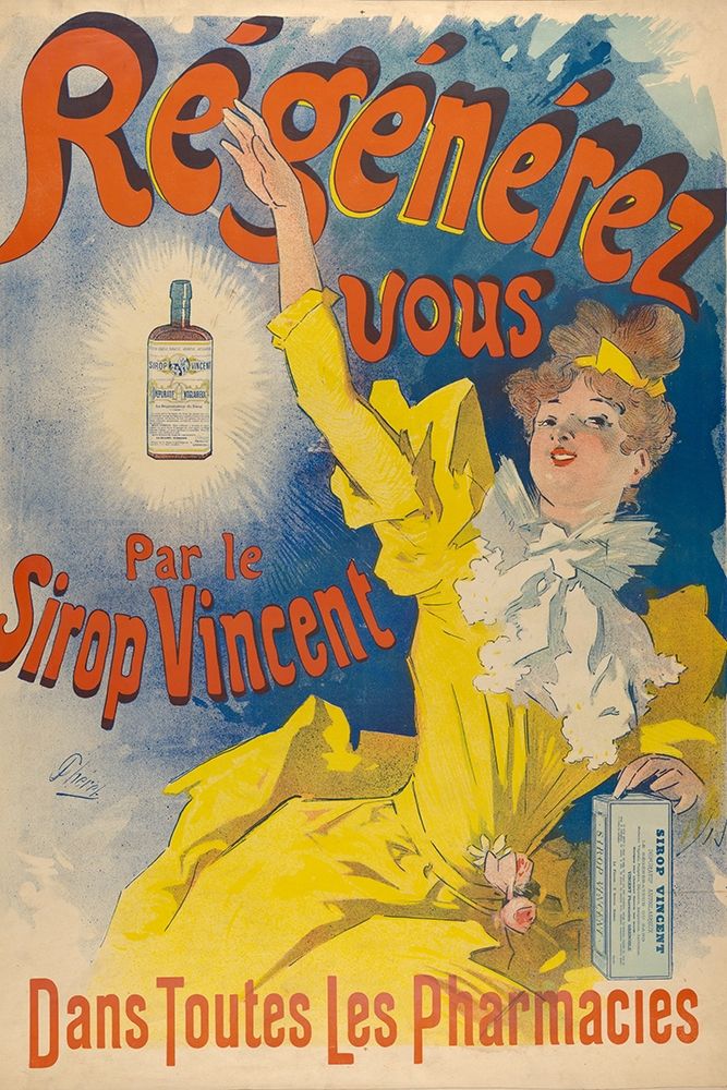 Sirop Vincent 1893 art print by Jules Cheret for $57.95 CAD