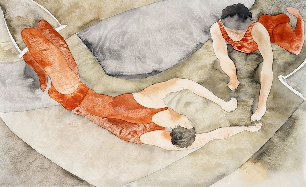 Two Trapeze Performers in Red art print by Charles Demuth for $57.95 CAD
