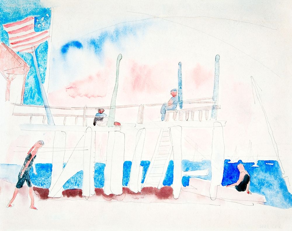 Pier With Four Figures art print by Charles Demuth for $57.95 CAD