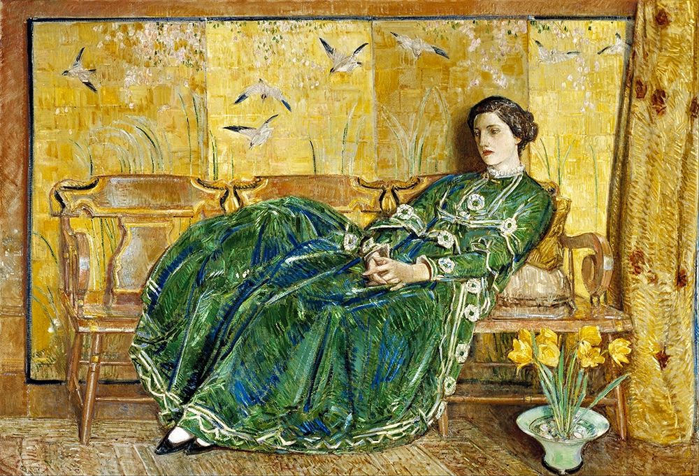 April The Green Gown art print by Childe Hassam for $57.95 CAD