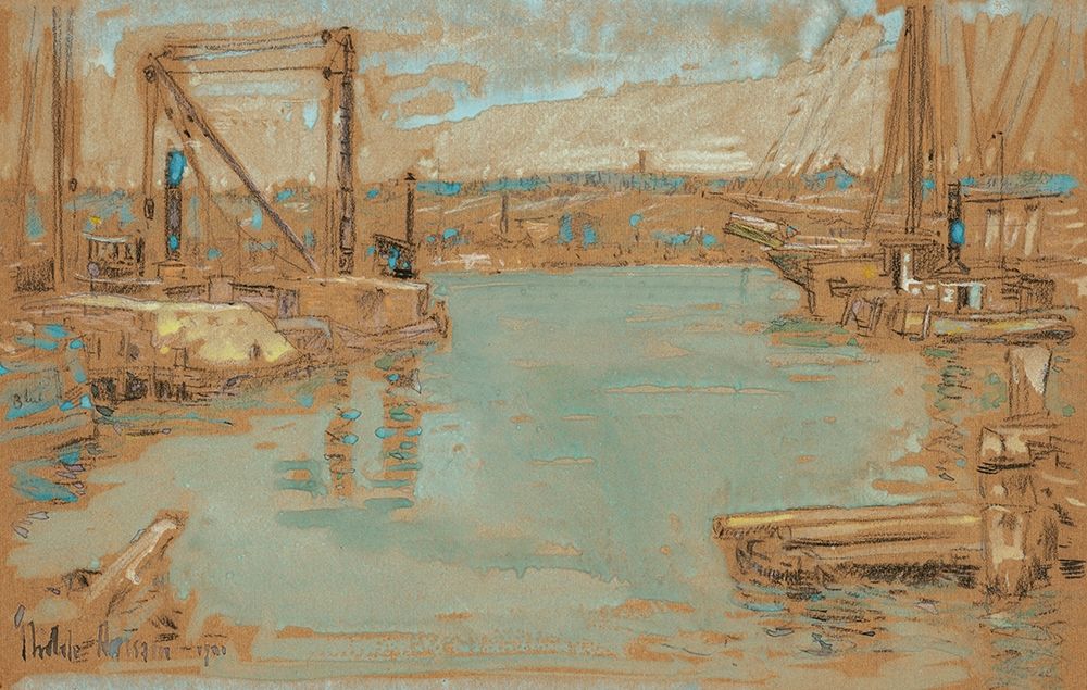 North River Dock-New York art print by Childe Hassam for $57.95 CAD
