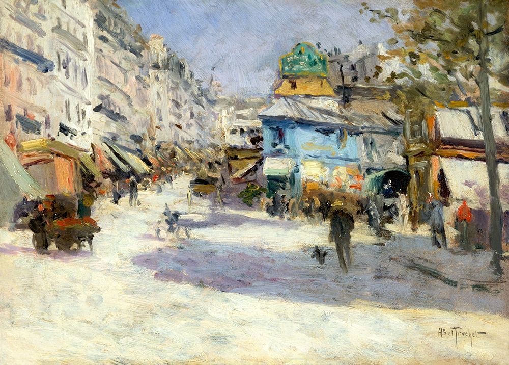 Rue Lepic-the corner of Rue Puget and Place Blanche art print by Louis Abel-Truchet for $57.95 CAD