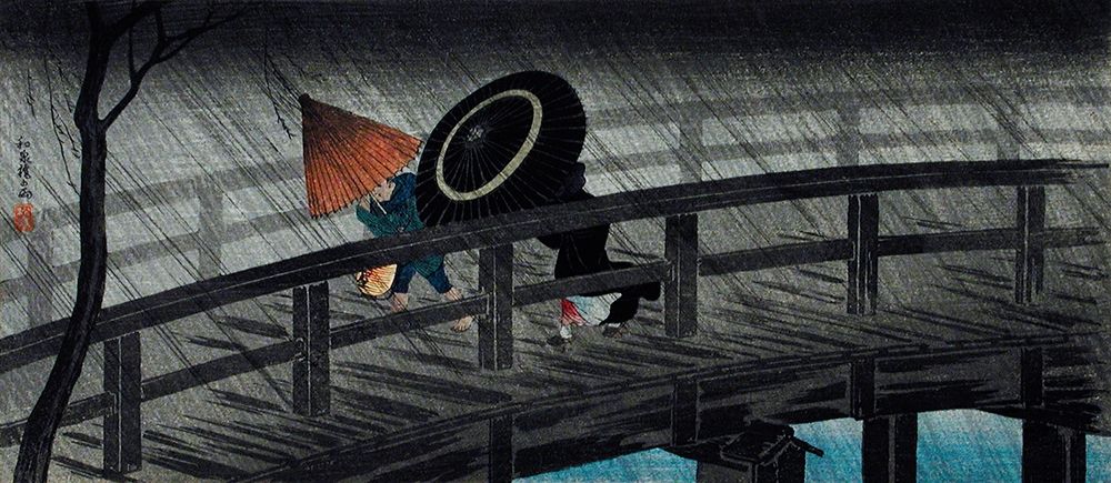 Rain on Izumi Bridge art print by Hiroaki Takahashi for $57.95 CAD