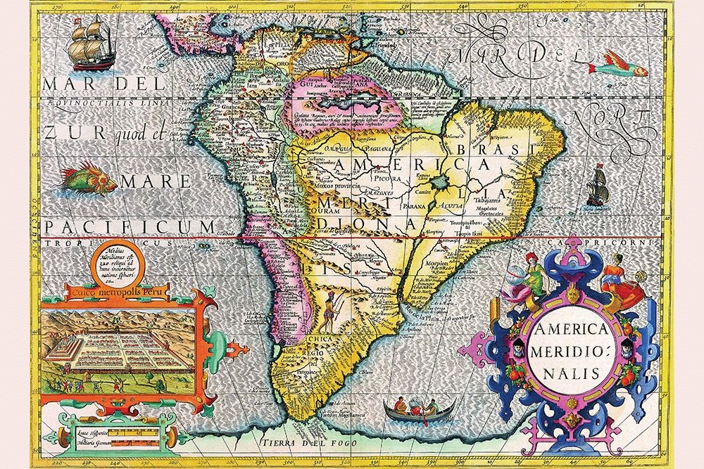 South America art print by Jodocus Hondius for $57.95 CAD