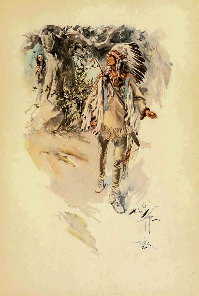 Indian from The Song of Hiawatha 1906 art print by Harrison Fisher for $57.95 CAD