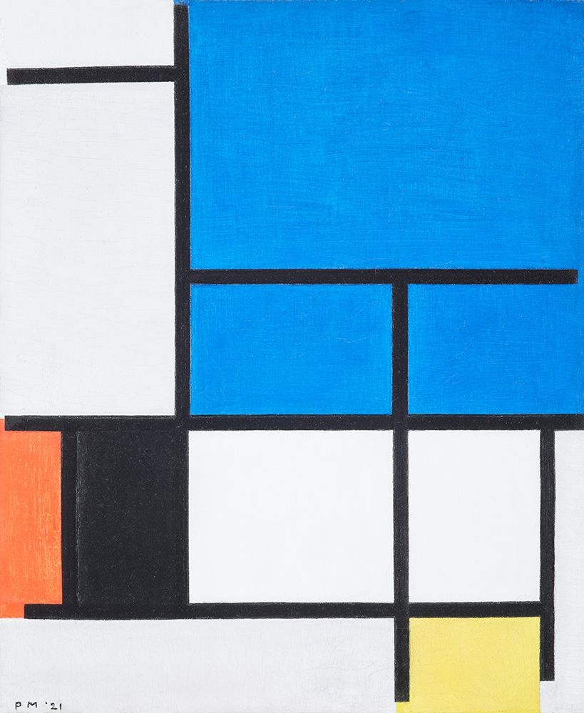 Composition with Large Blue Plane-Red-Black-Yellow-and Gray art print by Piet Mondrian for $57.95 CAD