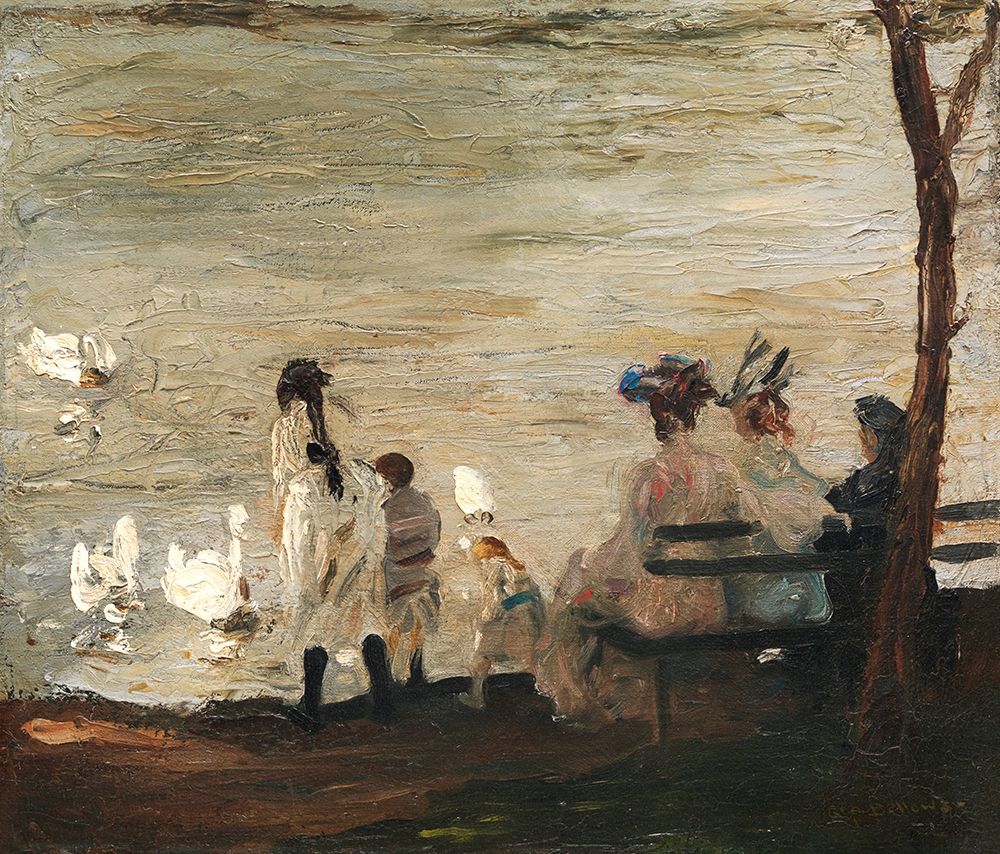 Swans in Central Park art print by George Bellows for $57.95 CAD