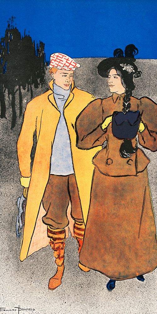 Man walking with Woman art print by Edward Penfield for $57.95 CAD