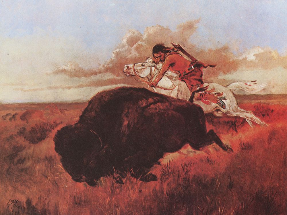 Buffalo Hunting art print by Charles Marion Russell for $57.95 CAD