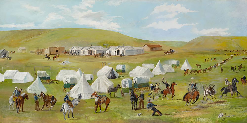 Cowboy Camp During the Roundup art print by Charles Marion Russell for $57.95 CAD