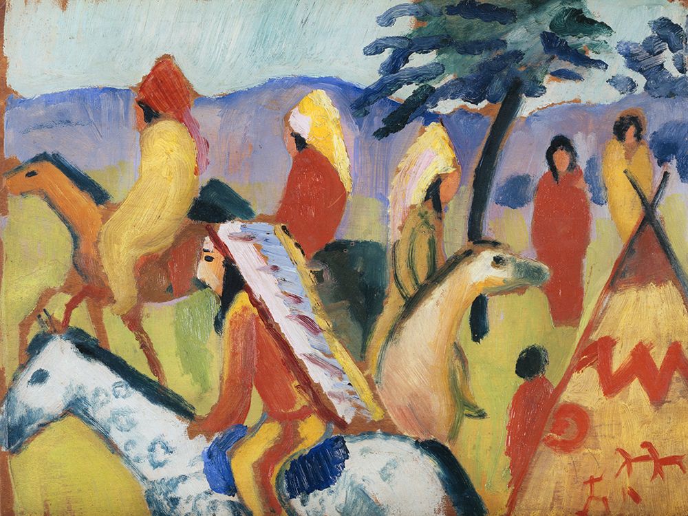 Indians Riding Near the Tent art print by August Macke for $57.95 CAD