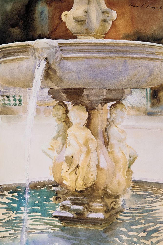 Spanish Fountain art print by John Singer Sargent for $57.95 CAD