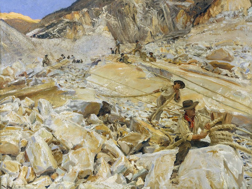 Bringing Down Marble from the Quarries to Carrara art print by John Singer Sargent for $57.95 CAD