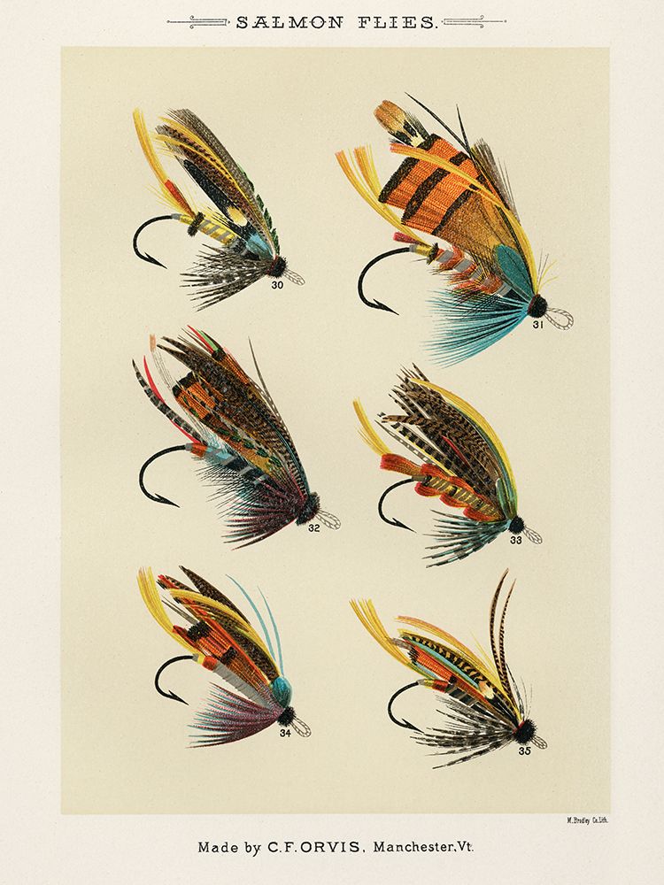 Salmon Fishing Flies I from Favorite Flies and Their Histories art print by Mary Orvis Marbury for $57.95 CAD