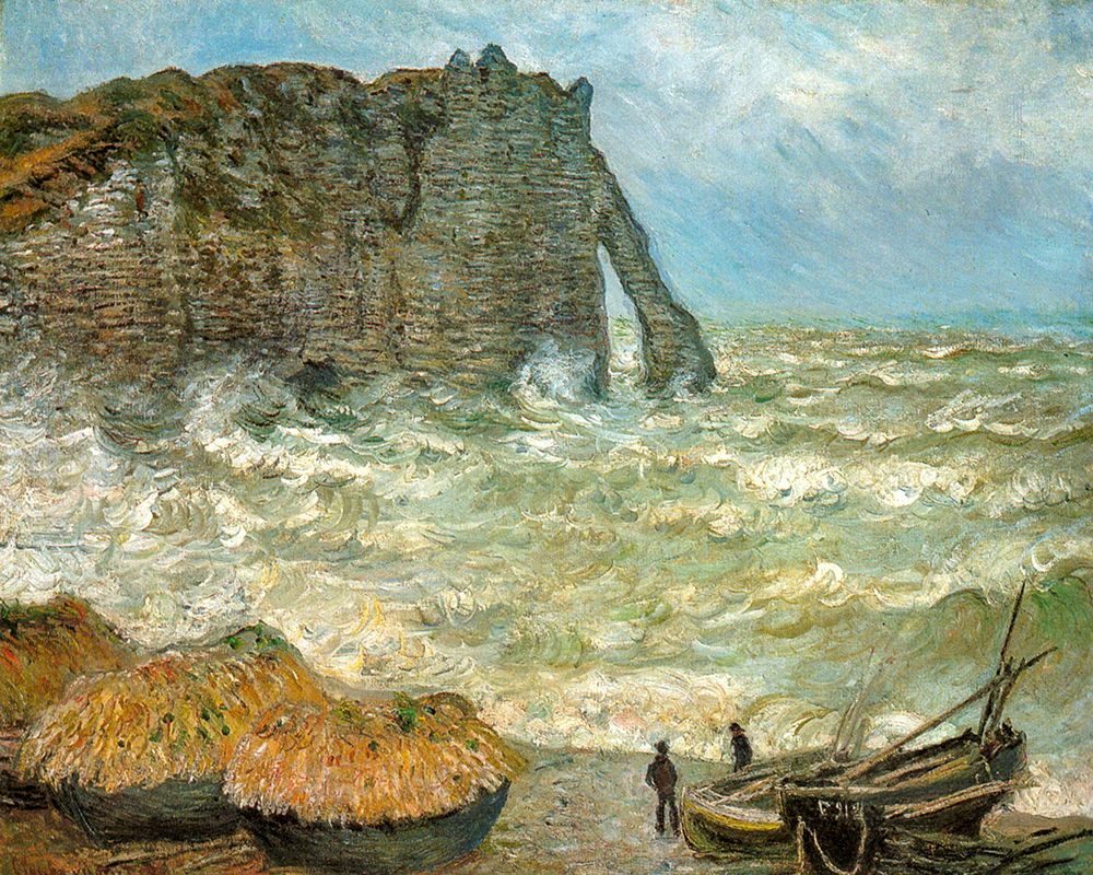 Etretat-rough sea 1883 art print by Claude Monet for $57.95 CAD
