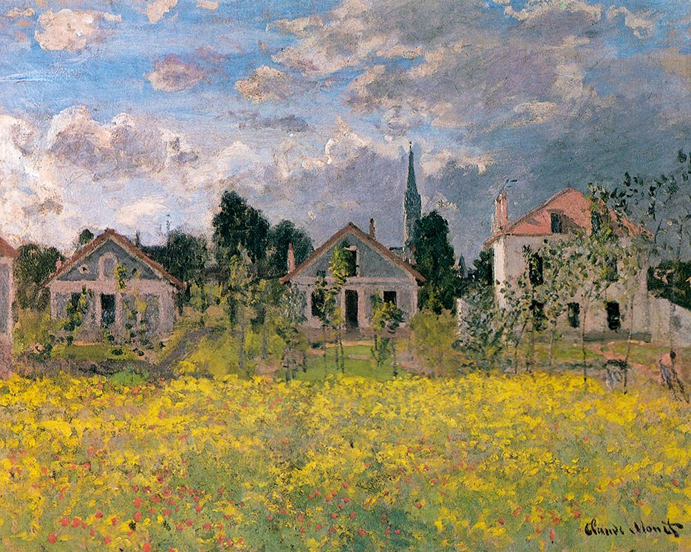 Houses at Edge of Field 1873 art print by Claude Monet for $57.95 CAD