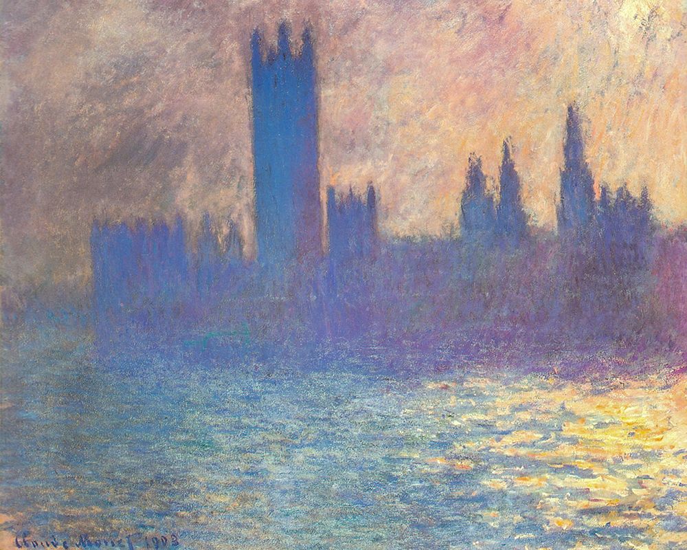 Houses of Parliament-Sunlight 1900 art print by Claude Monet for $57.95 CAD