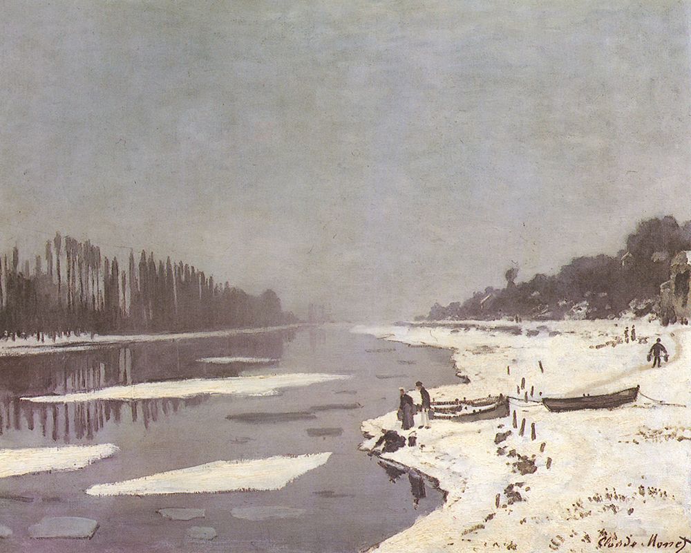 Ice on the Seine at Bougival 1868 art print by Claude Monet for $57.95 CAD