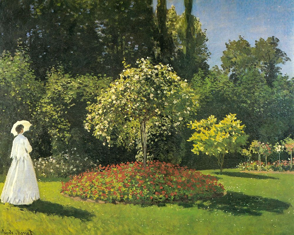 Jeanne-Marguerite Lecadre in Garden 1866 art print by Claude Monet for $57.95 CAD