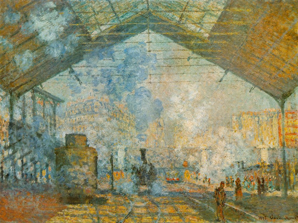 La Gare St. Lazare 1877 art print by Claude Monet for $57.95 CAD