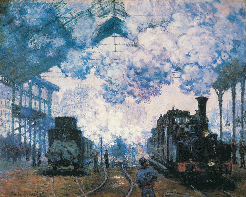 La Gare St. Lazare trains 1877 art print by Claude Monet for $57.95 CAD