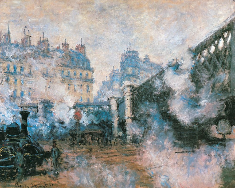 La Gare St-Lazare-Pont de LEurope 1877 art print by Claude Monet for $57.95 CAD