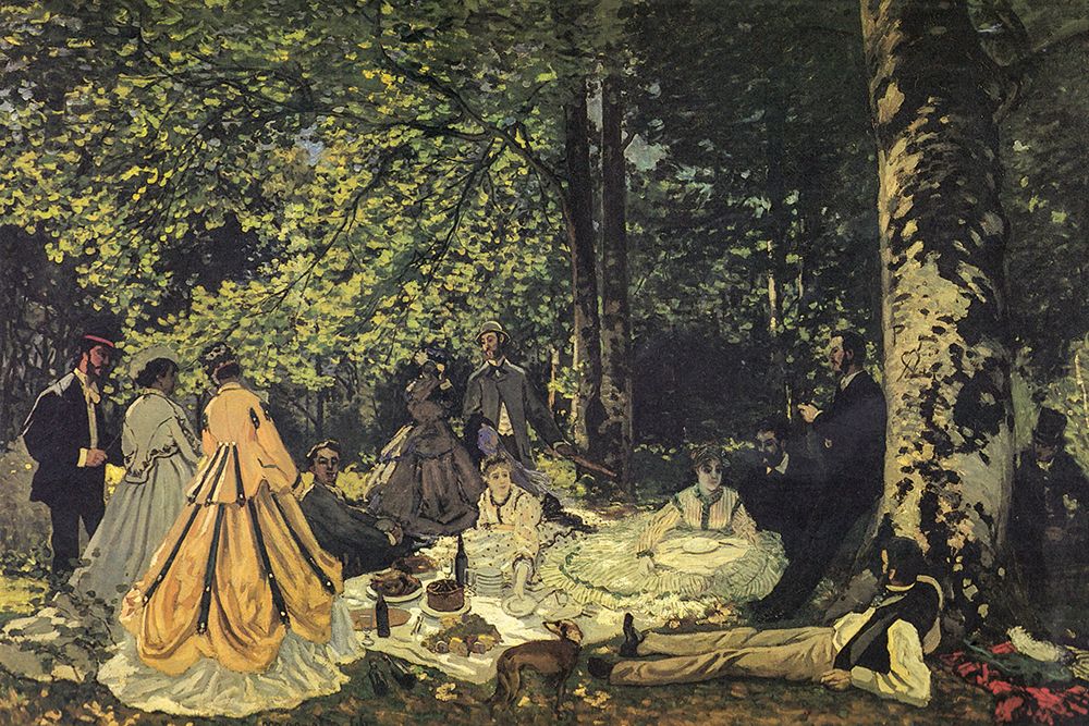 Luncheon on the grass study 1865 art print by Claude Monet for $57.95 CAD