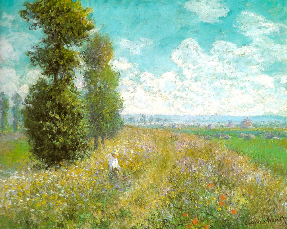 Meadow with Poplars 1875 art print by Claude Monet for $57.95 CAD