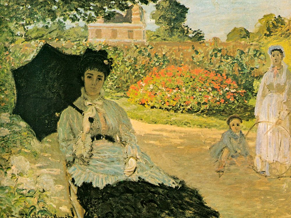 Monets Family in Garden 1873 art print by Claude Monet for $57.95 CAD