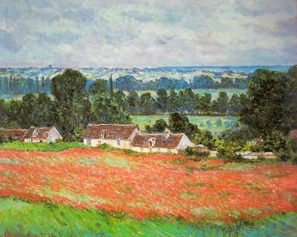 Poppies-Giverny 1885 art print by Claude Monet for $57.95 CAD