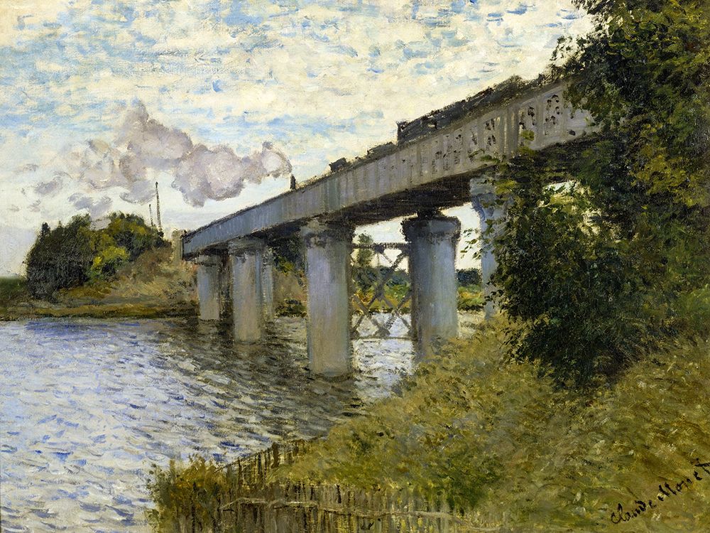 Railway Bridge-Argenteuil 1874 art print by Claude Monet for $57.95 CAD