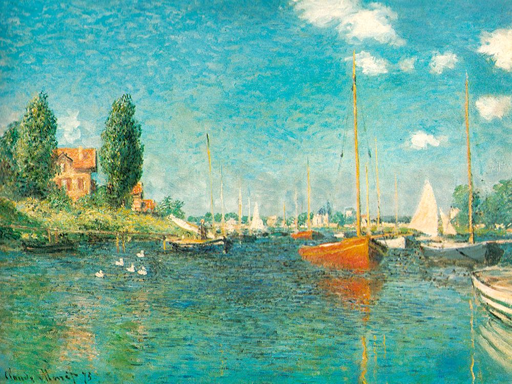 Red Boats 1875 art print by Claude Monet for $57.95 CAD