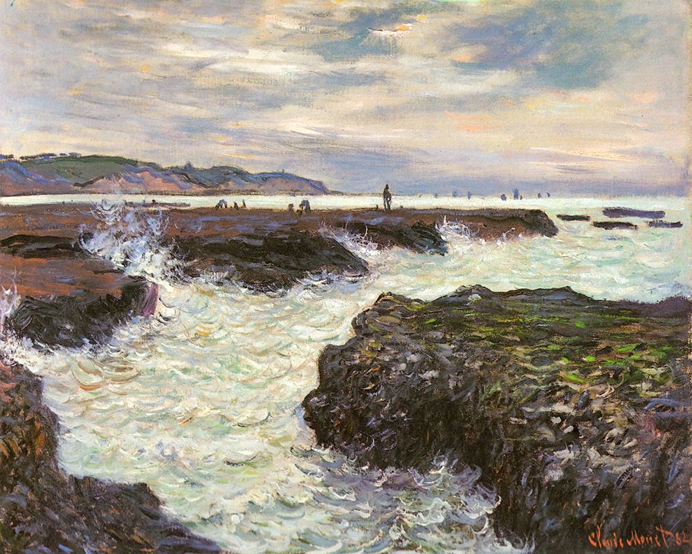 The Rocks at Pourvillle 1882 art print by Claude Monet for $57.95 CAD
